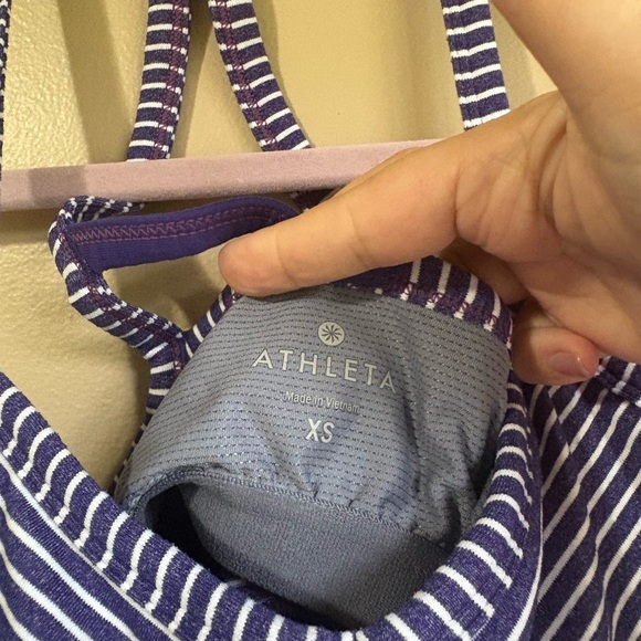 Athleta Blue and White Striped Halter Top - Picture 3 of 3